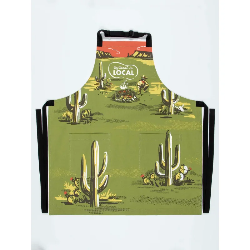 Women's no - show socks with a floral motif My Meat is LOCAL Apron