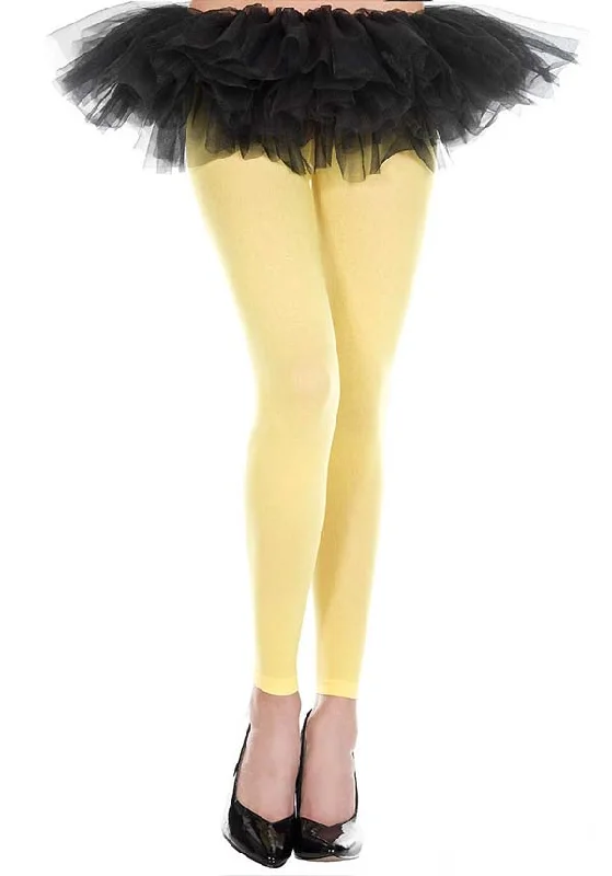Moisture - wicking stockings for keeping feet dry Opaque Footless [Yellow] | LEGGINGS