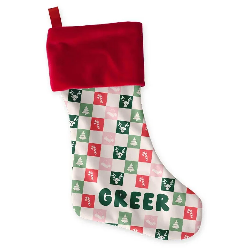 Lace - top stockings for a feminine touch Personalized Stocking | Christmas Check