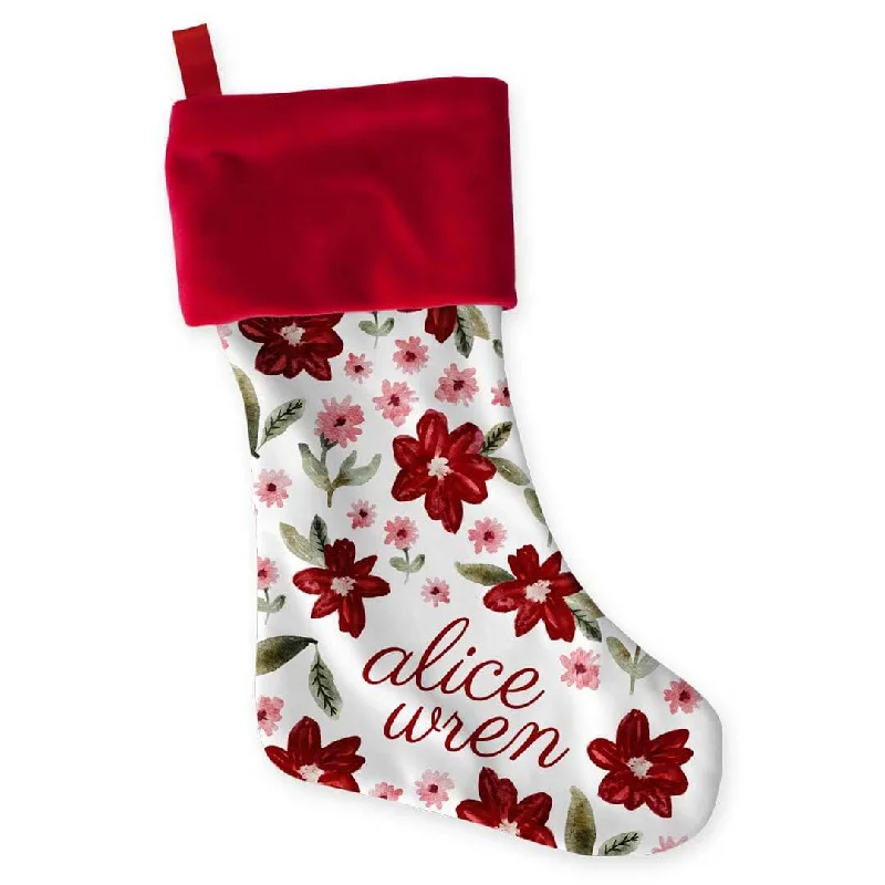 Argyle - printed stockings for a preppy style Personalized Stocking | Christmas Floral