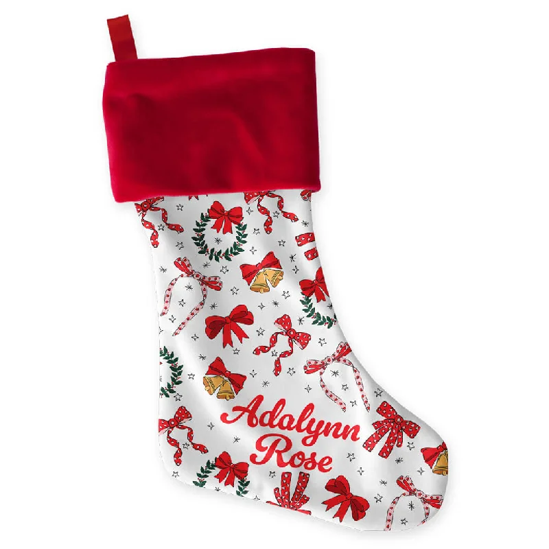 Patterned stockings with polka dots Personalized Stocking | Wrapped In A Bow
