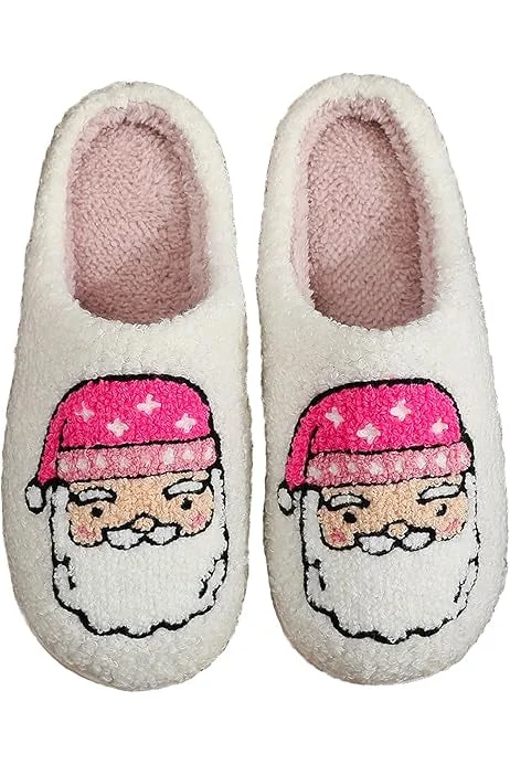 DIY Sock Slippers Kit for Creative Projects​ Pink Santa Slippers