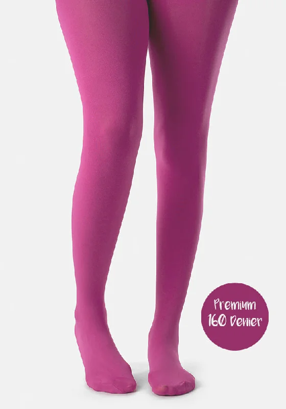 Women's Tights for Yoga Premium 160 Denier Tights Festival Fuchsia