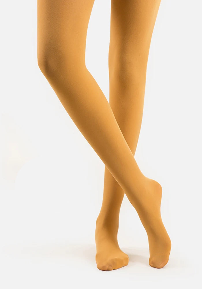 Women's Tights with Lace Trim Premium 160 Denier Tights Goldfinch
