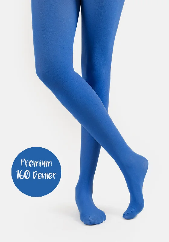 Women's Tights for Running Premium 160 Denier Tights Limoges Blue