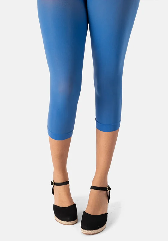 Embellished Tights for Women Premium 50 Denier Capri Tights Cobalt