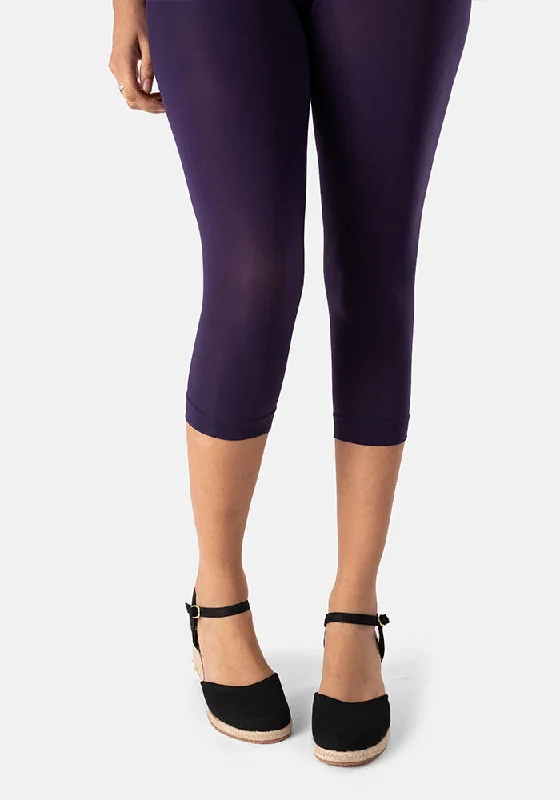 Tights for Dance Performances Premium 50 Denier Capri Tights Purple