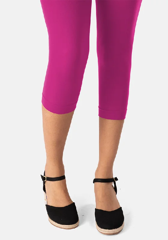 Fashion Tights for Women Premium 50 Denier Capri Tights Rose