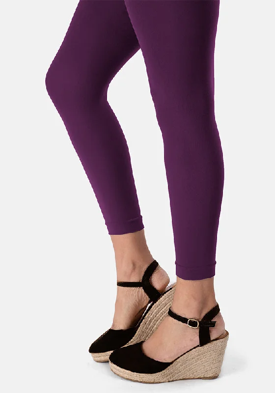 Lace Tights for Women Premium 50 Denier Footless Tights Plum