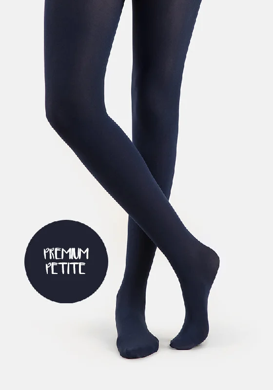 Tights with Suspender Belts Premium Petite 50 Denier Tights Navy