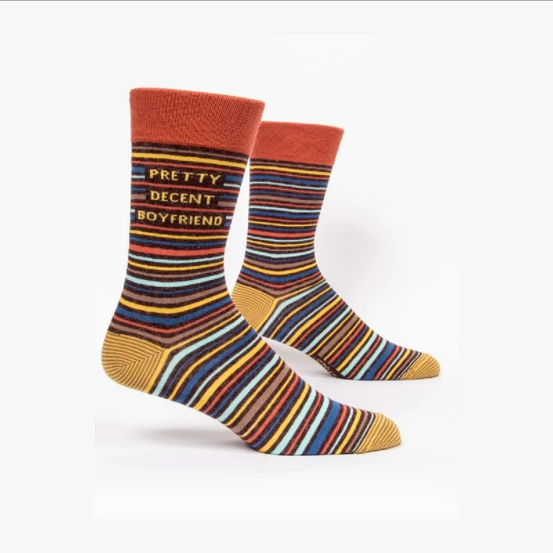 Women's over - the - calf socks with a stripe design Pretty Decent Boyfriend Novelty Socks Women's over - the - calf socks with a stripe design Pretty Decent Boyfriend Novelty Socks