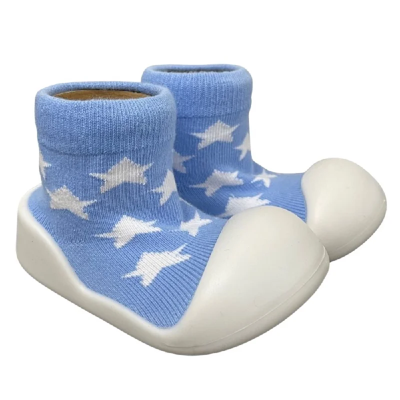 Women's Tights for Yoga Rubber Soled Socks - Blue Star