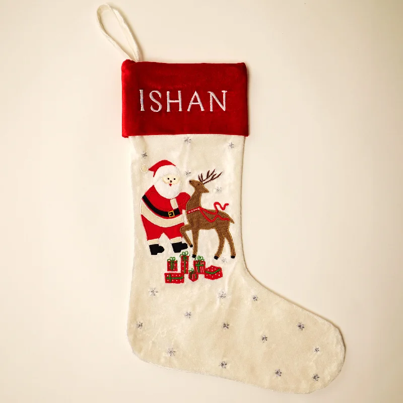 Wedding stockings for a bridal look Santa's Reindeer Stocking