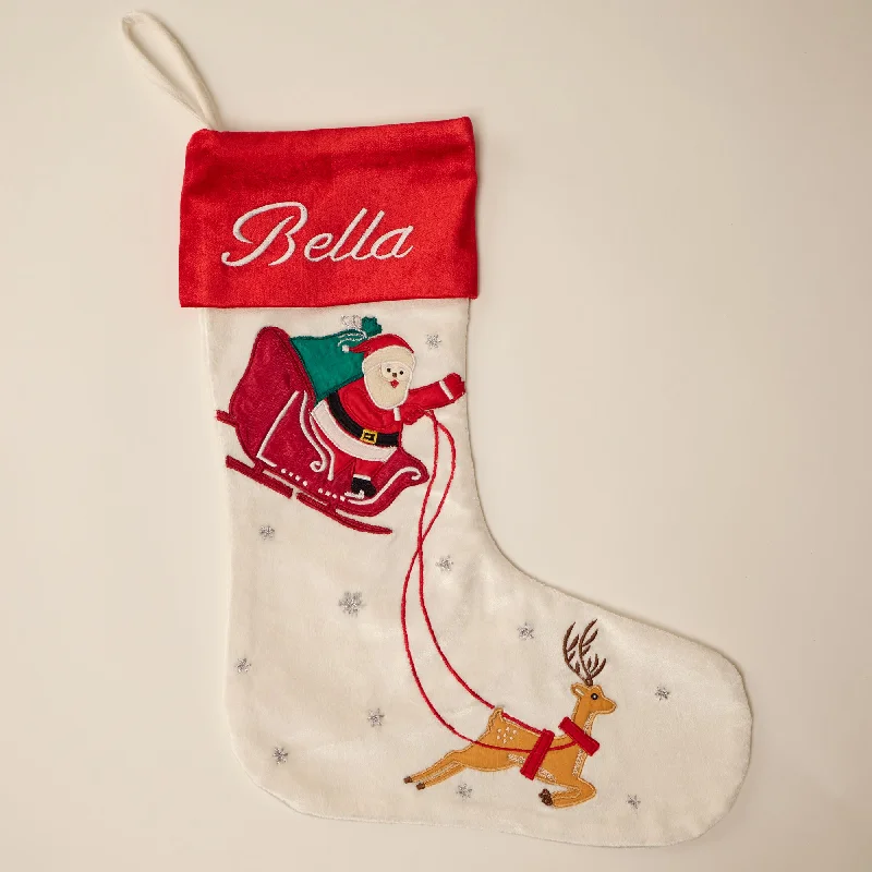Beach - style stockings for a coastal look Santa's Sleigh Stocking