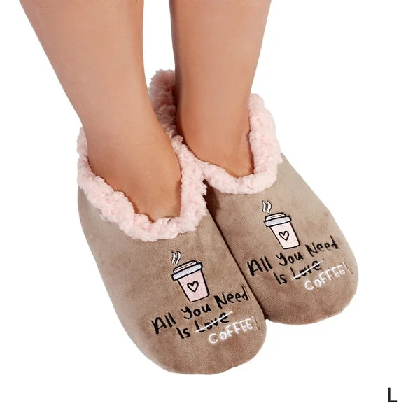 Argyle - Printed Sock Slippers in Pastel Hues Snuggups Womens Coffee Slippers Large Argyle - Printed Sock Slippers in Pastel Hues Snuggups Womens Coffee Slippers Large