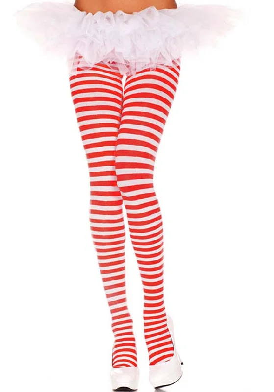 Dance - wear stockings for performances Striped [Red/White] | TIGHTS