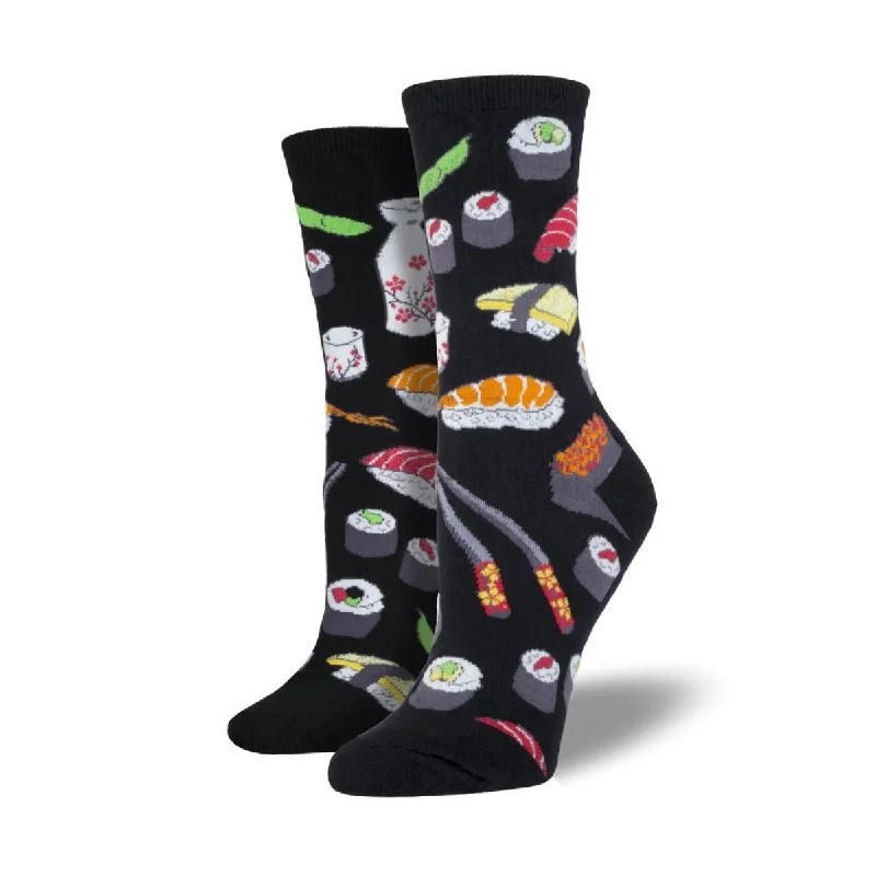 Women's cotton blend socks for breathability Sushi Novelty Socks
