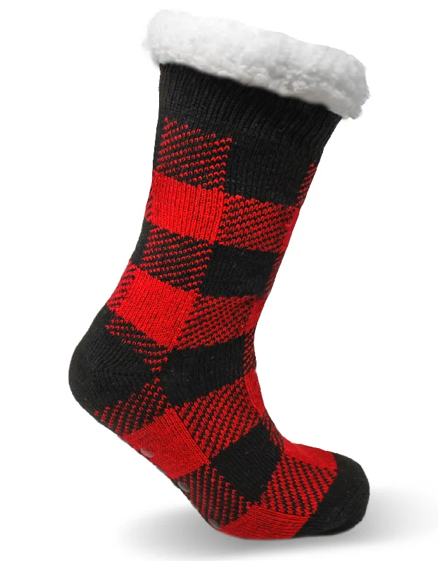 Beaded Sock Slippers for a Decorative Touch The Taylor Extra Plush Slipper Sock Buffalo Plaid Beaded Sock Slippers for a Decorative Touch The Taylor Extra Plush Slipper Sock Buffalo Plaid