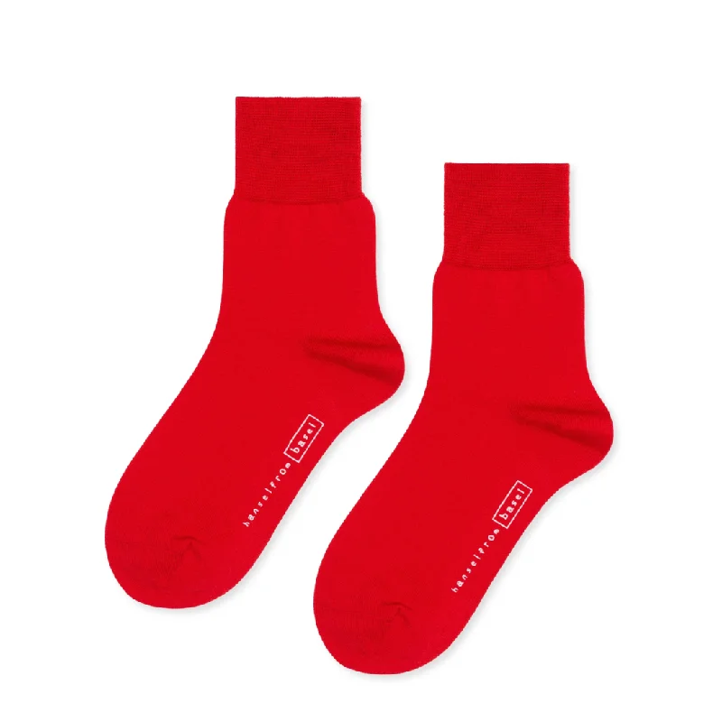 Women's thigh - high socks in a fishnet pattern Trouser Crew Socks (Candy Apple)