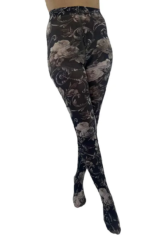 Washable stockings for easy maintenance Twilight Printed [Black/White] | TIGHTS