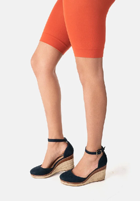 Tights with Geometric Patterns Underpops Anti Chafing Shorts Pumpkin