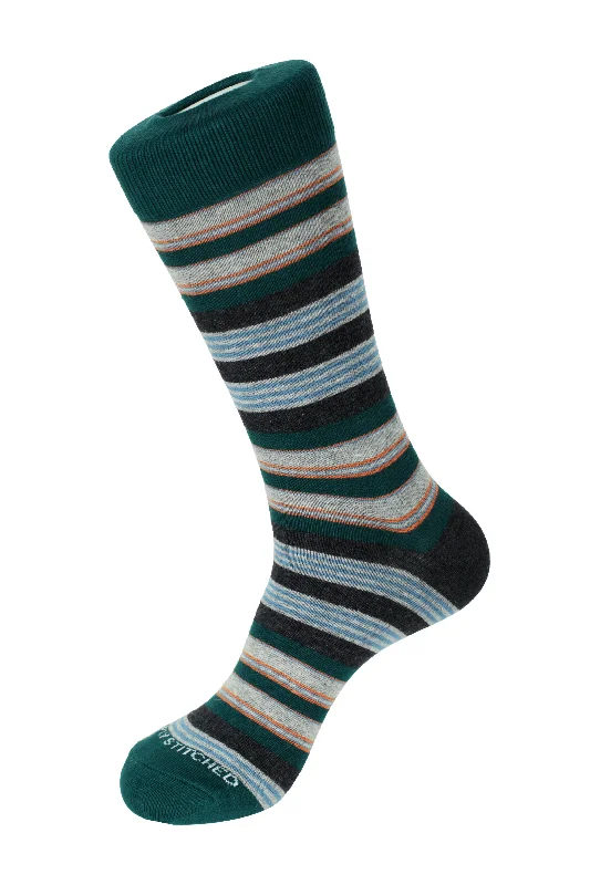 Women's no - show socks with a floral motif Pump Stripe Crew Sock