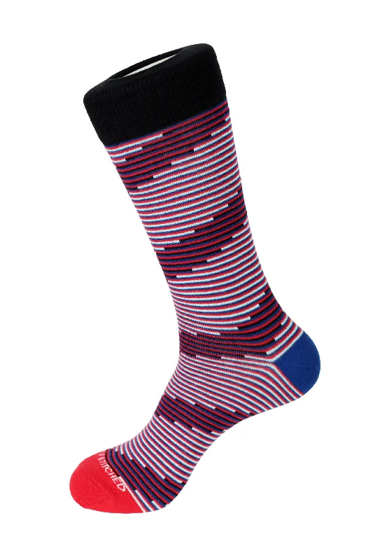 Women's over - the - calf socks with a stripe design Vertical Steps Crew Sock