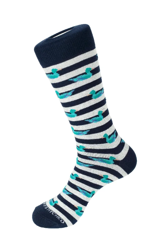 Women's cashmere - blend socks for extra softness Striped Duck Crew Sock