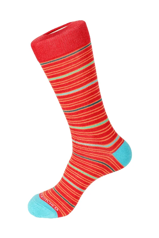 Women's ankle socks with a frilly edge Twin Stripe Crew Sock