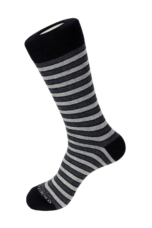 Women's cotton blend socks for breathability Groomer Stripe Crew Sock