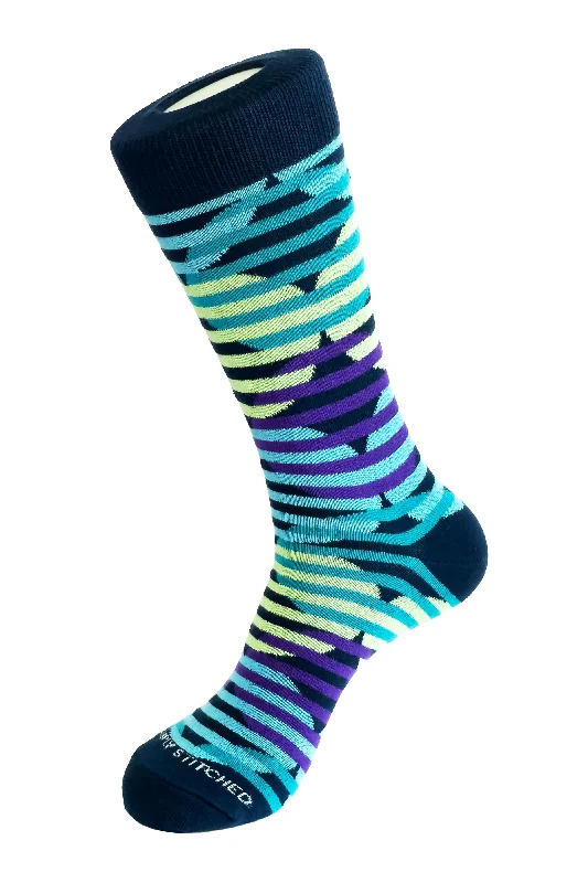 Women's silk - lined socks for a luxurious feel CIRCLE STRIPE