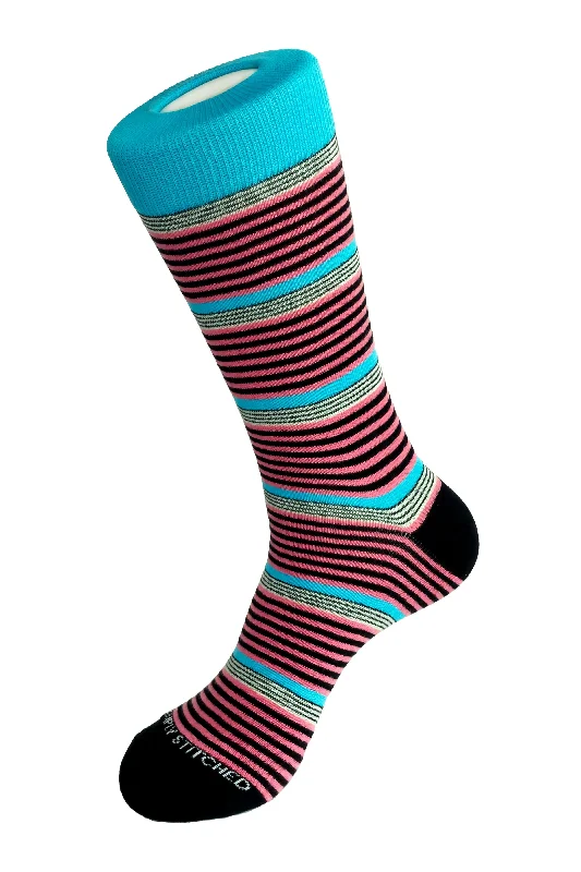 Women's no - show socks with a floral motif SANDY STRIPE