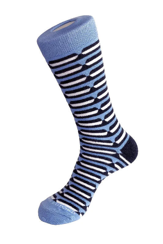 Women's crew socks with a polka - dot print DECO STRIPE