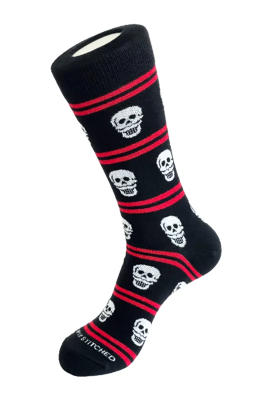Women's arch - support socks for better comfort MUSTACHE SKULL STRIPE