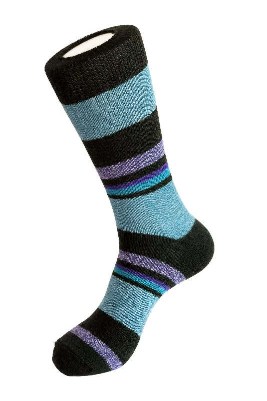 Women's knee - high socks with lace trim Beach Day Stripe