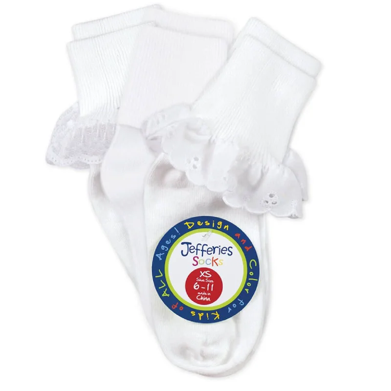 Women's Tights with Heart Prints Girls White Sock Bundle - 3 Pack